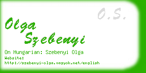 olga szebenyi business card